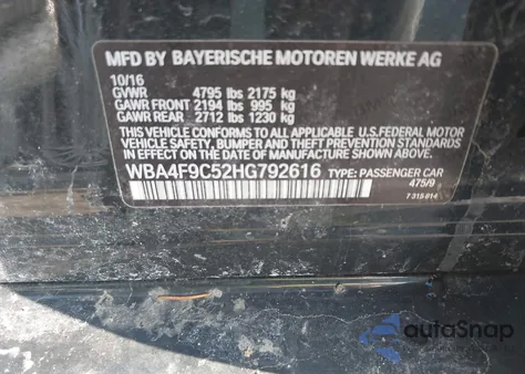 2017 BMW 430I Gran Coupe xDrive из США, поврежденный, VIN WBA4F9C52HG792616